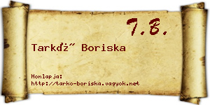 Tarkó Boriska névjegykártya